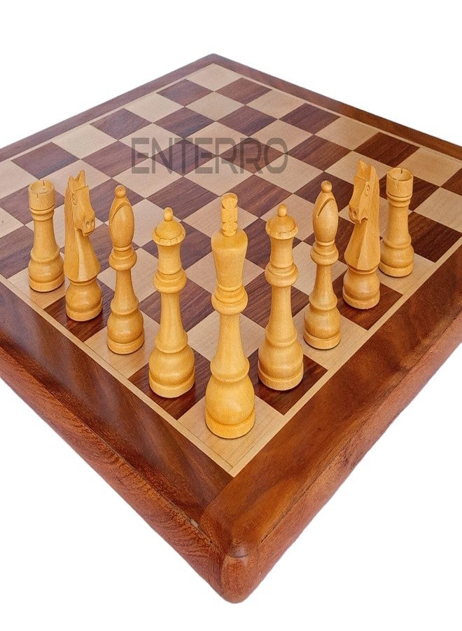 ENTERRO Wooden Chess Board Flat - 17" x 17" with Wooden Chess Pieces - King Size 3" with 2 Extra Queens - Tournament Chess Set - Image 5